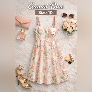 Gianni Bini Floral Jacquard Midi Dress NWT Size 10